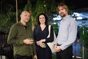 Alexis Destoop, Monica Salazar & Peter Cairns. VIP Dinner at Abdelmonem Alserkal’s Home Garden. FIELD MEETING Take 6: Thinking Collections (25–26 January 2019). In Collaboration with Alserkal Avenue, Dubai. Courtesy Asia Contemporary Art Week (ACAW).